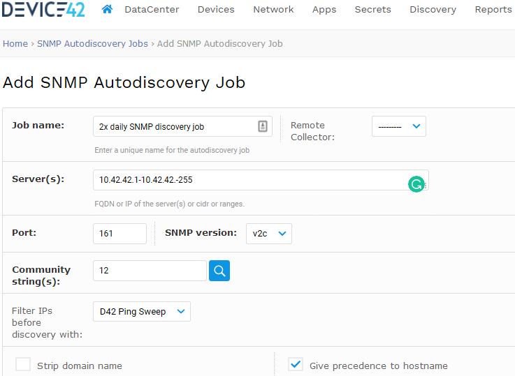 SNMP Network Discovery